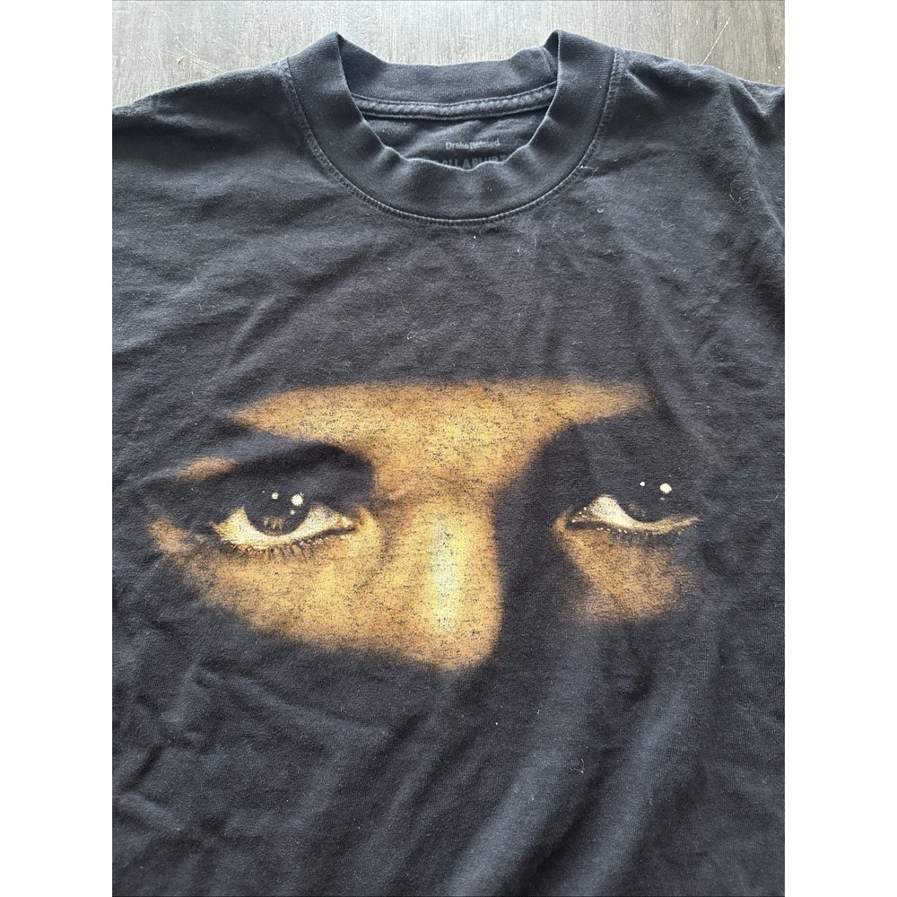 Drake Oficial it's all a blur tour "drake face" Size Medium black t-shirt - Picture 2 of 6